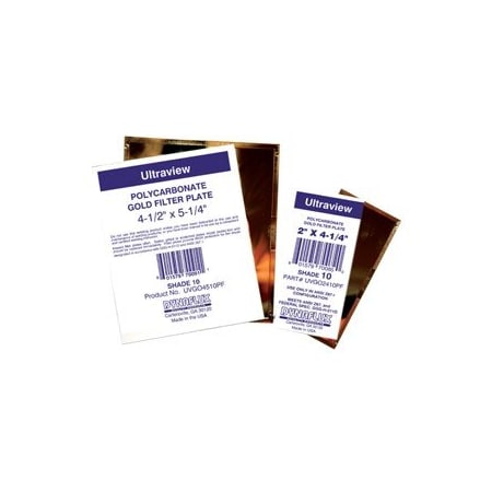 Dynaflux Gold Plastic Filter Plates, Size: 4-1/2in. x 5-1/4in., Shade: 9, 25PK UVGO4509PF